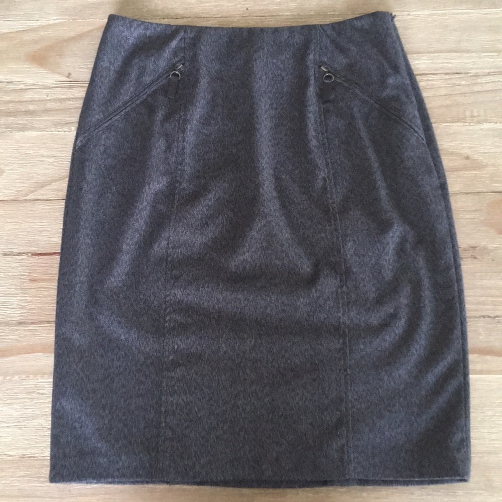 Coldwater Creek Skirt Brown Tweed Zipper Pockets